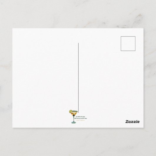 Retro 50s Merry & Bright Christmas Martini Briefkaart (Achterkant)