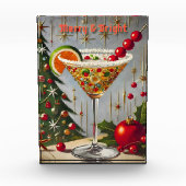 Retro 50s Merry Bright Christmas Snoep Cocktail Fotoblokken (Voorkant)