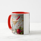 Retro 50s Merry Bright Christmas Snoep Cocktail Mok (Voorkant links)