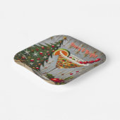 Retro 50s Merry Bright Christmas Snoep Cocktail Papieren Bordje (Gebogen)