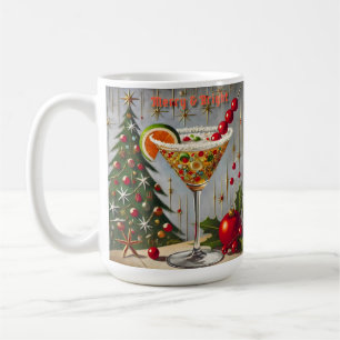 Retro 50s Merry Bright Kerstmis Snoep Cocktail Koffiemok