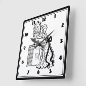 Retro 50s Mid-Century Modern Dames Boudoir Vierkante Klok (Hoek)