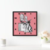 Retro 50s Mid-Century Modern Dames Boudoir Vierkante Klok (Huis)