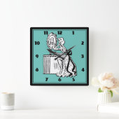 Retro 50s Mid-Century Modern Dames Boudoir Vierkante Klok (Huis)