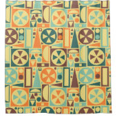 Retro 50s Mid-Century Moderne Geometrische Abstrac Douchegordijn (Voorkant)