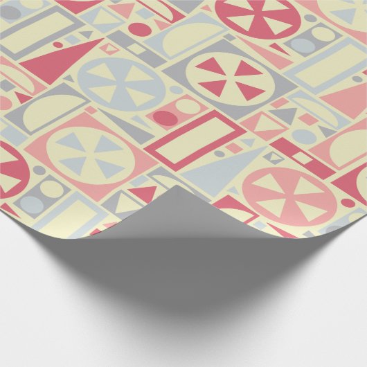 Retro 50s Mid-Century Moderne Roze Geometrische Cadeaupapier (Hoek)