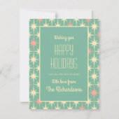 Retro 50s Midden Eeuw Modern Atomair Gepersonalise Feestdagenkaart (Voorkant)