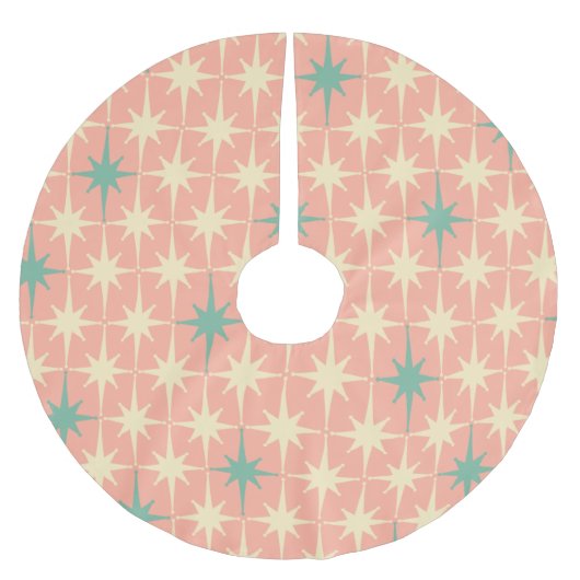 Retro 50s Midden-eeuwse atoomroze Mint Kerstboom Rok (Voorkant)