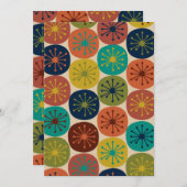 Retro 50s Midden-eeuwse atoomtijdperk Stippen Kaart (Voorkant / Achterkant)