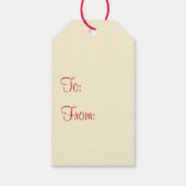 Retro 50s minimalistische kerstsieraden en helder cadeaulabel (Achterkant)