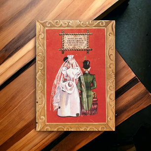  Retro 50s Oude paardenbruiloft sparen de Datum Kaart