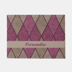 Retro 50s Paarse Geometrische Diamanten Gepersonal Deurmat