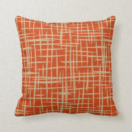 retro 50s patroon gooi kussens terracotta
