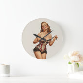 Retro 50's Pin-up Beauty Grote Klok (Huis)