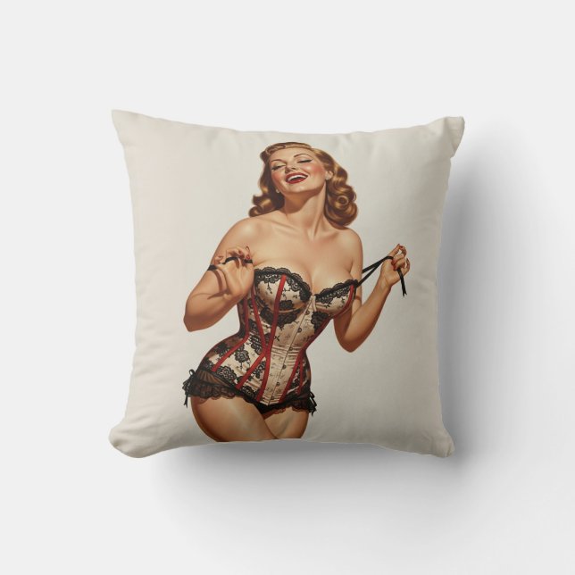 Retro 50's Pin-up Beauty Kussen (Voorkant)