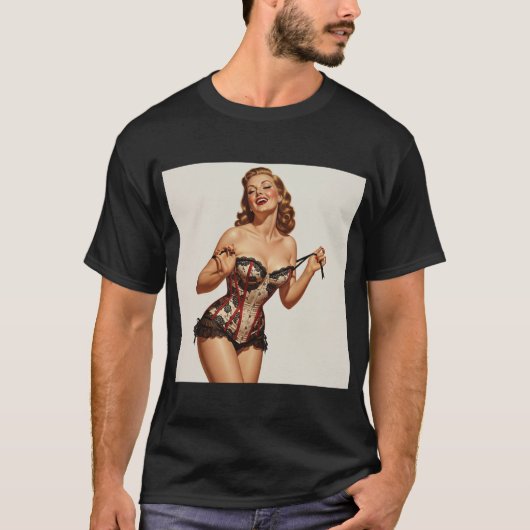 Retro 50's Pin-up Beauty T-shirt (Voorkant)