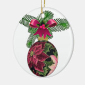 Retro 50s Poinsettia Burgundy Ornament (Links)