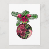 Retro 50s Poinsettia Burgundy Ornament Briefkaart (Voorkant)