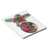 Retro 50s Poinsettia Burgundy Ornament Notitieblok (Schuin)