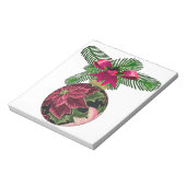 Retro 50s Poinsettia Burgundy Ornament Notitieblok (Linkerzijde)