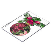 Retro 50s Poinsettia Burgundy Ornament Notitieboek (Linkerzijde)