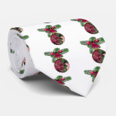 Retro 50s Poinsettia Burgundy Ornament Stropdas (Opgerold)