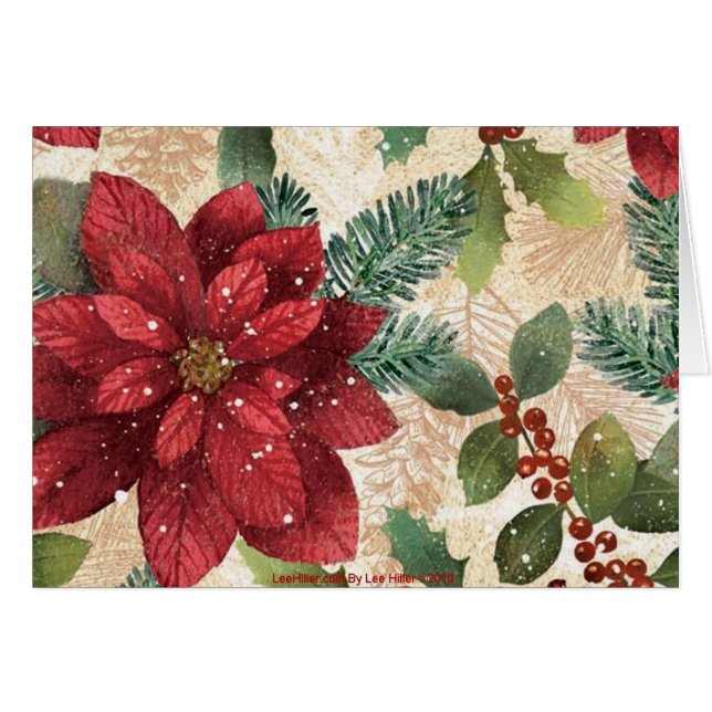 Retro 50s Poinsettia Red Green Cream (Voorkant Horizontaal)