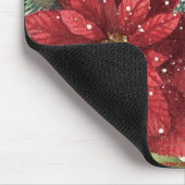 Retro 50s Poinsettia Red Green Cream Muismat (Hoek)