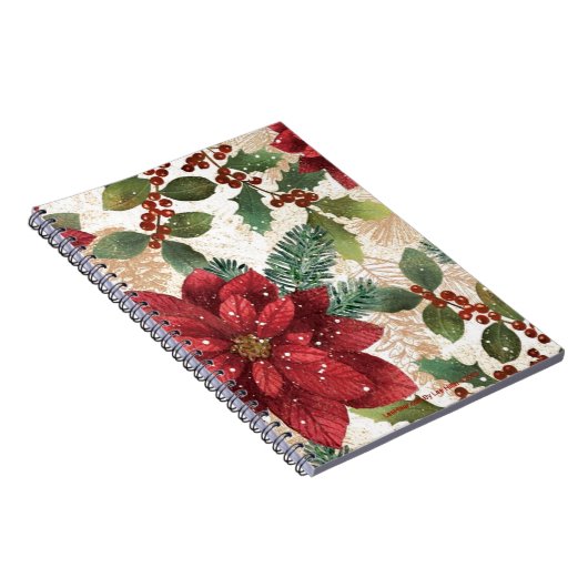 Retro 50s Poinsettia Red Green Cream Notitieboek (Rechterzijde)