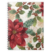 Retro 50s Poinsettia Red Green Cream Notitieboek (Voorkant)
