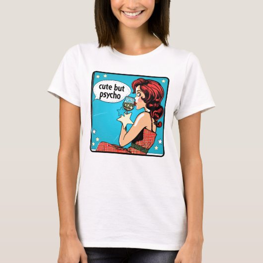 Retro 50s Pop Art Glam Funny Quote T-shirt (Voorkant)