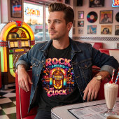 Retro 50s Rock Around the Clock Neon Jukebox Tri-Blend Shirt