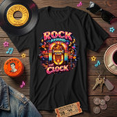 Retro 50s Rock Around the Clock Neon Jukebox Tri-Blend Shirt