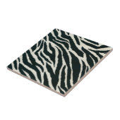 Retro 50s Rockabilly B&W Zebra Print Tegel Tegeltje (Zijkant)