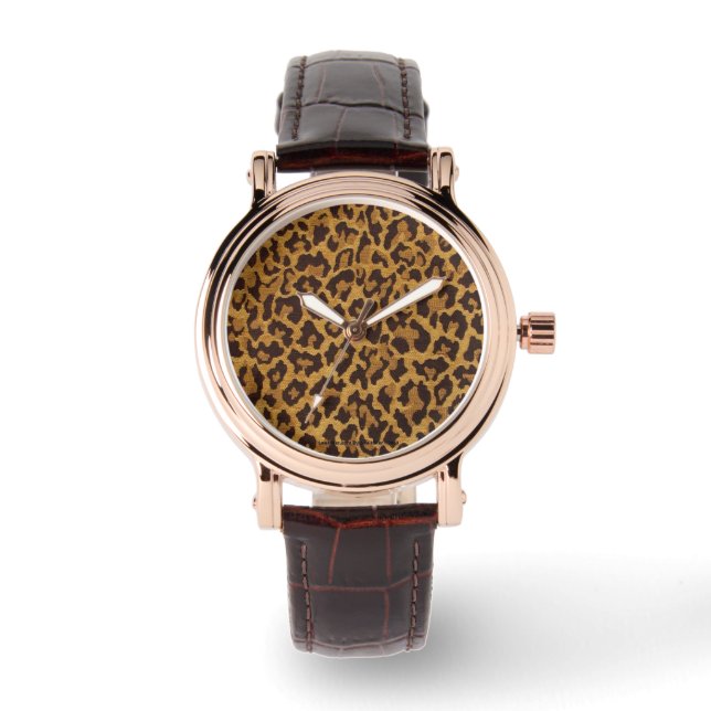 Retro 50s Rockabilly Leopard Print Designer Watch Horloge (Voorkant)