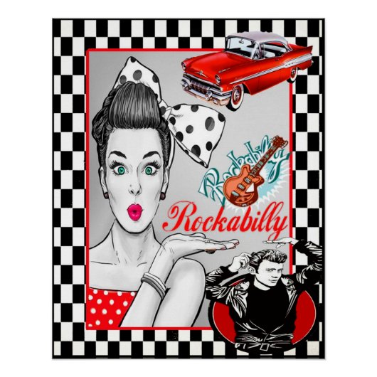Retro 50s Rockabilly Perfect Poster (Voorkant)