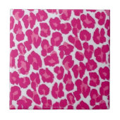 Retro 50s Rockabilly Pink Leopard Print Tile Tegeltje (Voorkant)