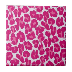 Retro 50s Rockabilly Pink Leopard Print Tile Tegeltje
