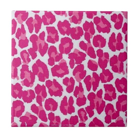 Retro 50s Rockabilly Pink Leopard Print Tile Tegeltje (Voorkant)