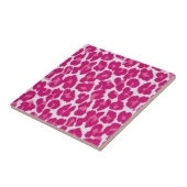 Retro 50s Rockabilly Pink Leopard Print Tile Tegeltje (Zijkant)