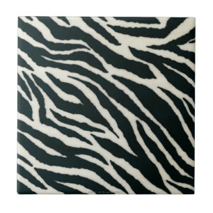 Retro 50s Rockabilly Zwart-Wit Zebrastreep Tegels Tegeltje