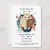 Retro 50s Roze Blauwgroen Aqua Book Club Grappig A Kaart (Voorkant)