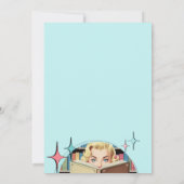 Retro 50s Roze Blauwgroen Aqua Book Club Grappig A Kaart (Achterkant)