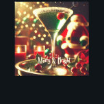 Retro 50s Santa Christmas Green Martini Canvas Afdruk<br><div class="desc">Welcome to my Mid Century Fantasy World! Designs in this store are born of growing up in a Mid Century home complete with Martini loving parents. Break out the cocktails. Merging fact with fantasy within Mid Century Modern, Jazz, Retro Futuristic, Atomic and Space Age Designs.</div>