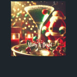 Retro 50s Santa Christmas Green Martini Canvas Afdruk<br><div class="desc">Welcome to my Mid Century Fantasy World! Designs in this store are born of growing up in a Mid Century home complete with Martini loving parents. Break out the cocktails. Merging fact with fantasy within Mid Century Modern, Jazz, Retro Futuristic, Atomic and Space Age Designs.</div>