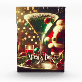 Retro 50s Santa Christmas Green Martini Fotoblokken