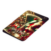 Retro 50s Santa Christmas Green Martini Magneet (Linkerzijde)