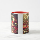 Retro 50s Santa Christmas Green Martini Mok (Midden)