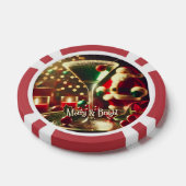 Retro 50s Santa Christmas Green Martini Poker Chips (Enkel)