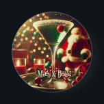 Retro 50s Santa Christmas Green Martini Ronde Button 7,6 Cm<br><div class="desc">Welcome to my Mid Century Fantasy World! Designs in this store are born of growing up in a Mid Century home complete with Martini loving parents.  Break out the cocktails.  Merging fact with fantasy within Mid Century Modern,  Jazz,  Retro Futuristic,  Atomic and Space Age Designs.</div>